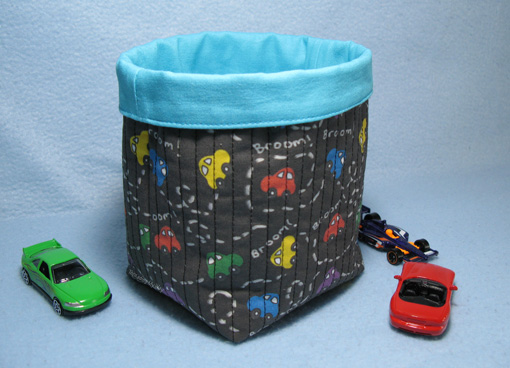 Fabric Basket to store matchbox cars ~ Threading My Way