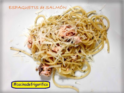 espaguetis de salmon #cocinadefrigorifico