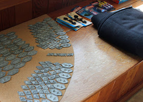 Scales, fleece, toggle clasps for the Thorin scalemail armor project.