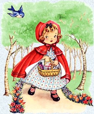 Dibujo de Caperucita Roja en el bosque
