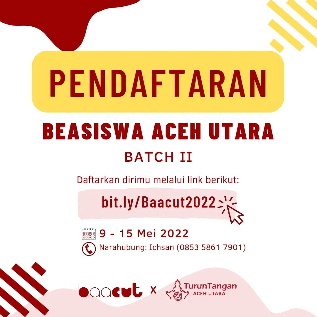 Beasiswa Aceh Utara Batch II Kembali di Buka, Ayo Daftarkan Diri Kamu!