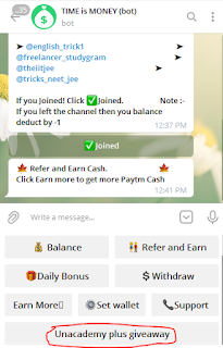 Unacademy plus free telegram bot