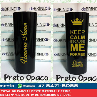 DIREITO COPO PERSONALIZADO COROA DOURADO PRETO