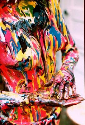 Body Art Painting With Many Colors Themed Abstract