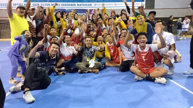 Kalahkan Sumbawa, Tim Voli Indoor Putri Kabupaten Bima Raih Medali Emas