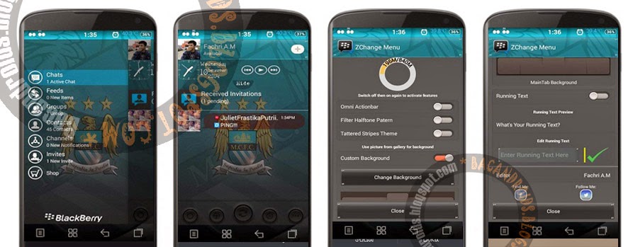 BBM Mod ZChange sudah Change Background Running Text Flash light