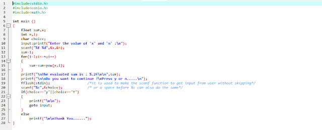 PROGRAMMING CODE IN 'C' PROGRAMMING