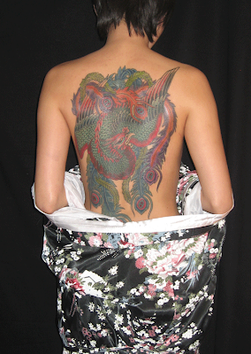 Phoenix Tattoo, Back tattoo