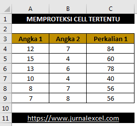 Cara Memproteksi Cell Tertentu Pada Excel - JurnalExcel.com