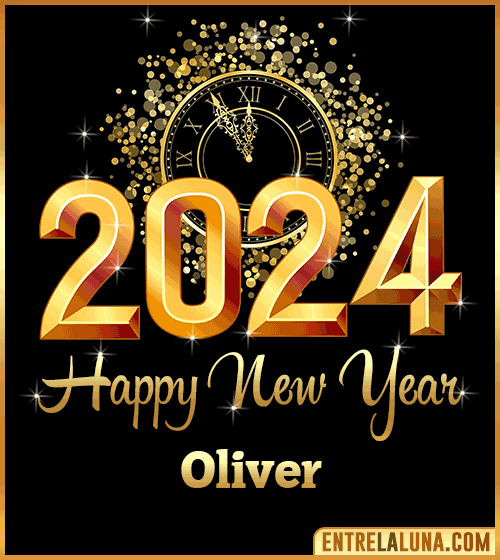 Happy New Year 2024 wishes gif Oliver