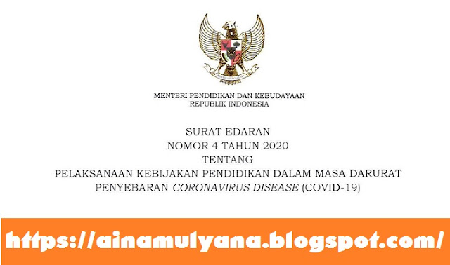   Surat Edaran Mendikbud Nomor 4 Tahun 2020 