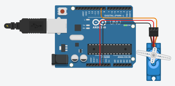 Diagram Rangkaian Mengendalikan Motor Servo dengan Arduino Uno