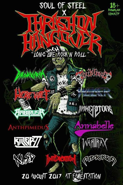 Thrash Metal Muda Intoxication akan menggilas gigs Thrash On Hangover 2017 "Long Live Rock and Roll"