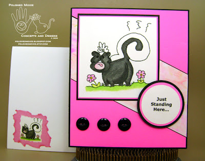 Picture of the skunk card and its coordinating envelope