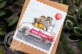Sunny Studio Stamps: Cruising Critters Frilly Frames Sunny Sentiments Birthday Card by Eloise Blue