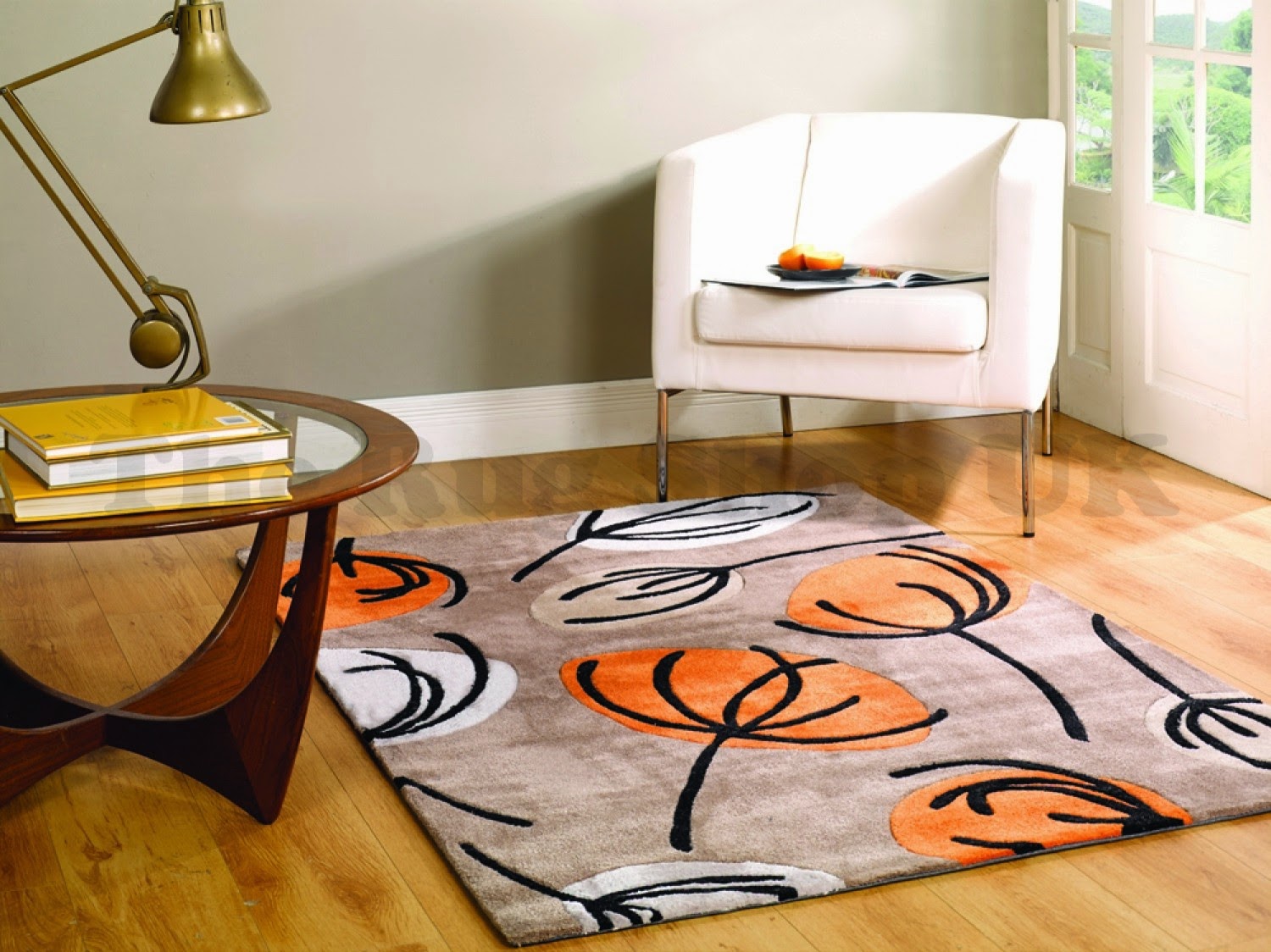 Inspire Fifities Floral Orange Rug By Flair Rugs