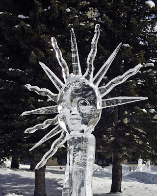 Sun ice carving