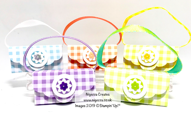 Gingham Gala Handbag Treats For Pinkie Swaps Stampin' Up! Nigezza Creates