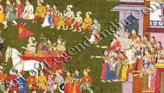 Rama leaves for forest, Dasharatha grieves