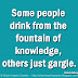 Some people drink from the fountain of knowledge, others just gargle. ~Robert Anthony