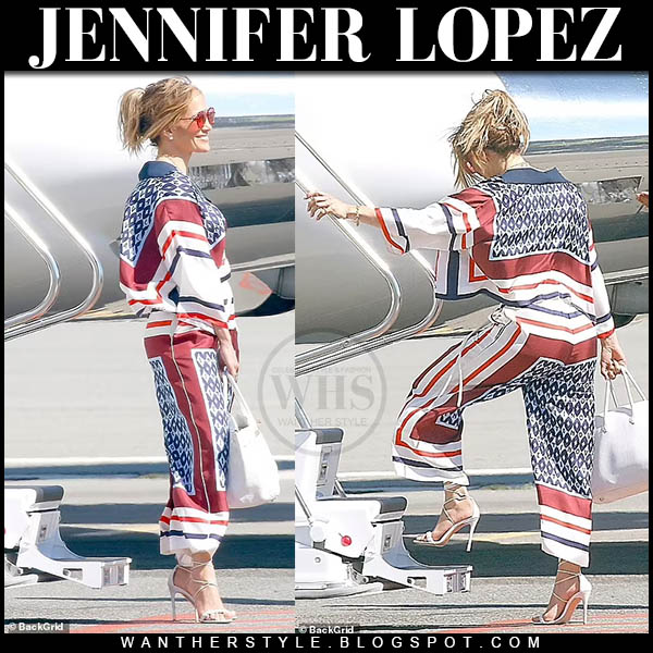 Jennifer Lopez in silk printed co-ord