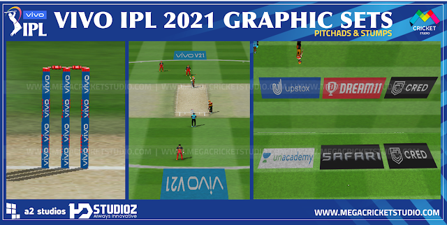 VIVO IPL 2021 Pitchads & Stumps for EA Sports Cricket 07