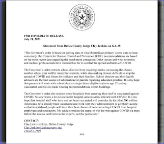 Response to GA-38 by Dallas County Judge Clay Jenkins