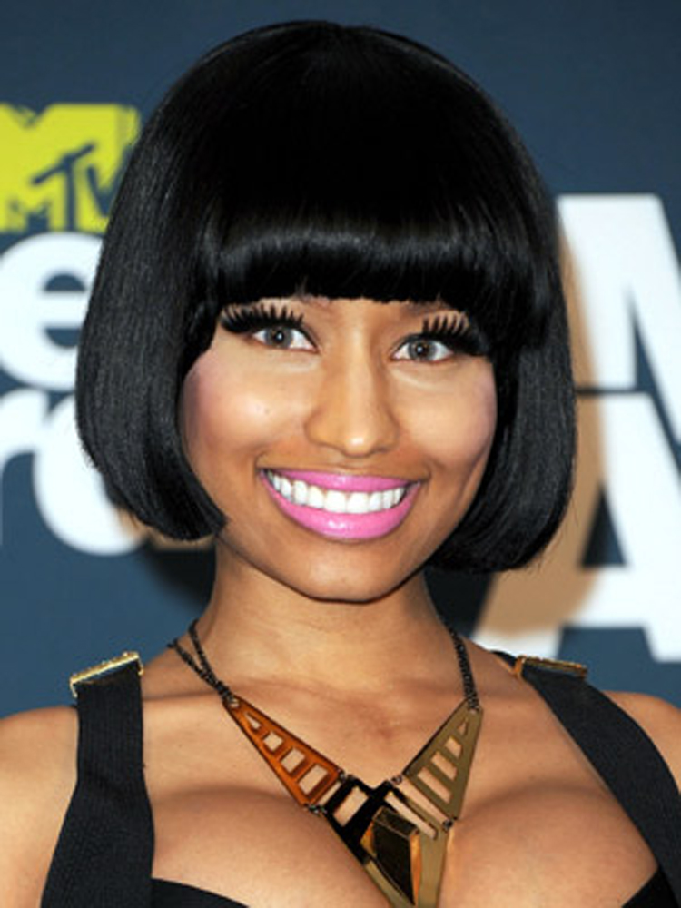 Popular Celebrity Bang Hairstyles Nicki Minaj