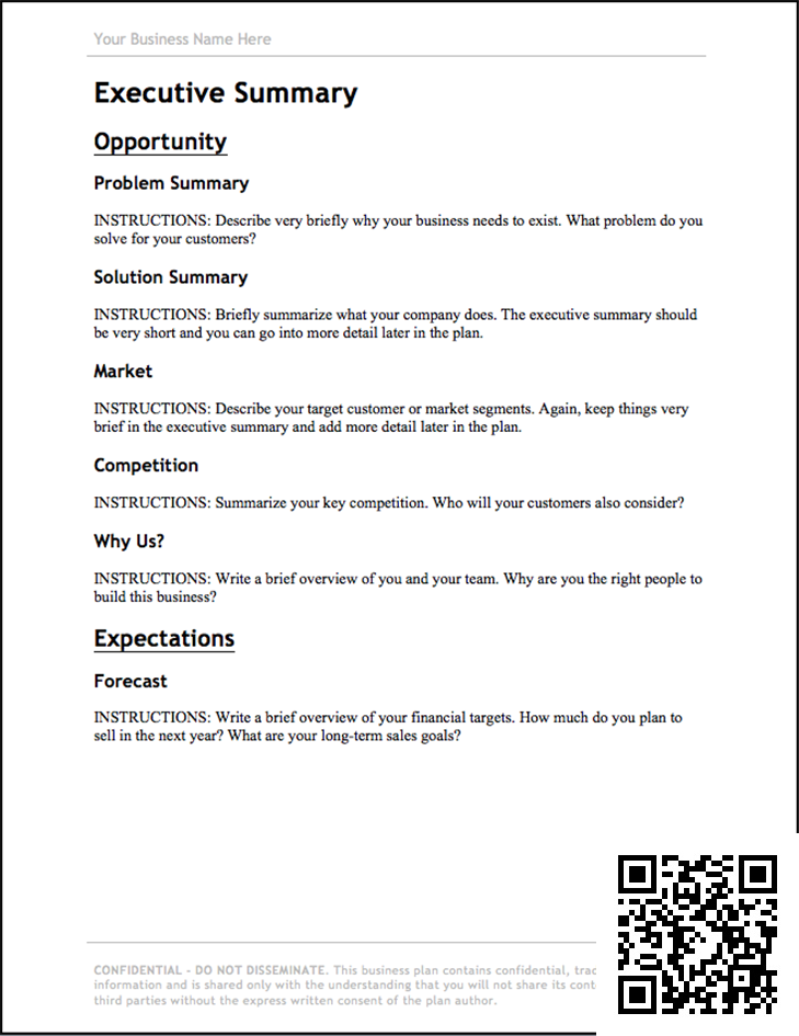 Business Plan Cover Letter