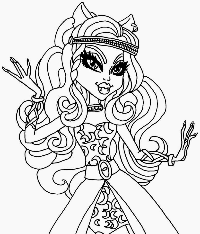 clawdeen wolf monster high coloring