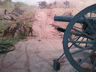 Gettysburg cyclorama detail: canon in diorama.