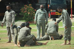 Brimob Merauke Melaksanakan Latihan Beladiri Jelang PON XX Papua