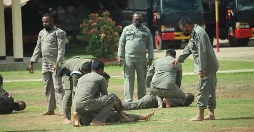 Brimob Merauke Melaksanakan Latihan Beladiri Jelang PON XX Papua