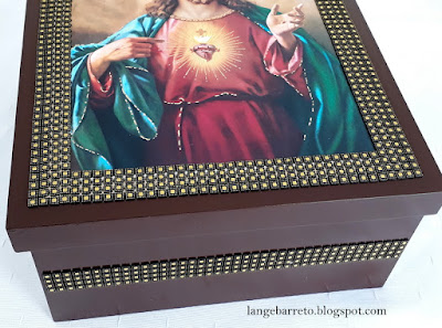 Caixa decorada Sagrado Coração de Jesus