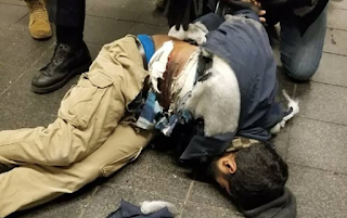 Terror attack in New York: Footage shows the moment pipe bomb malfunctions and explodes prematurely, injuring ISIS-inspired Bangladeshi, 27, wearing a suicide vest