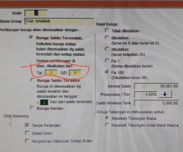 Perhitungan Bunga Tabungan dengan Metode Saldo Terendah