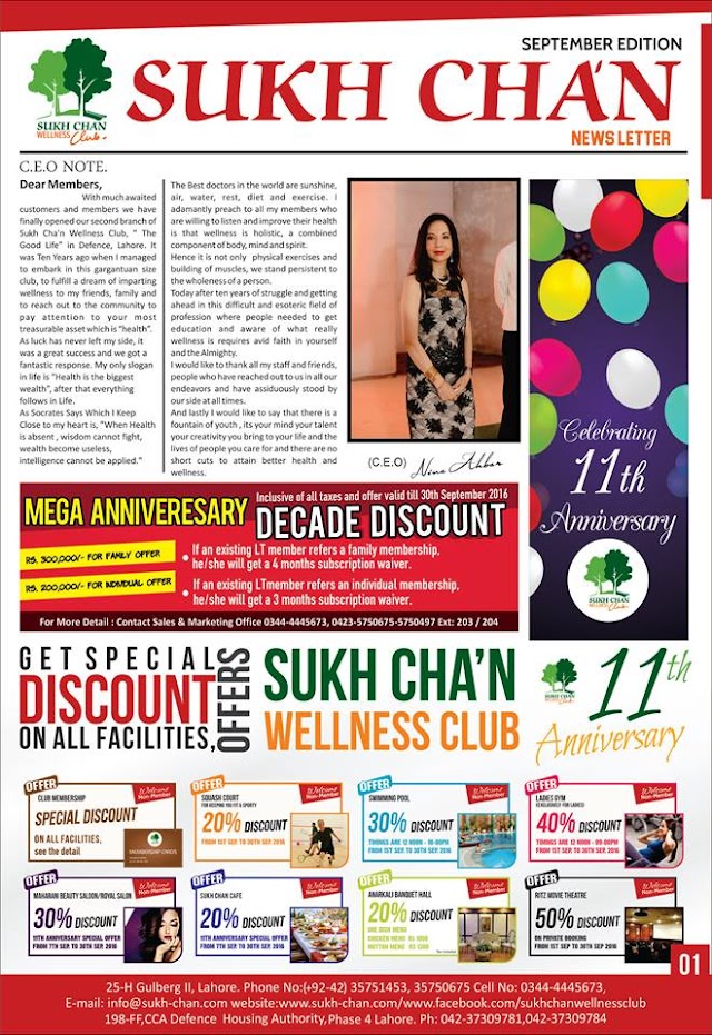 MONTHLY NEWS LETTER OF SUKH CHAN WELLNESS CLUB