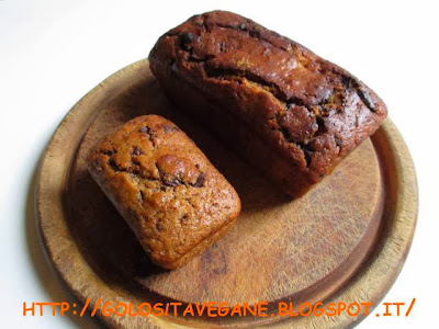 cioccolato, Dolci, farina semi integrale, forno, lievitati, lievito, malto, plumcake, ricette vegan, sciroppo d'agave, zucca, zucchero dulcita, 