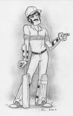 Danny Moore Illustration Cricketer Cricket Player