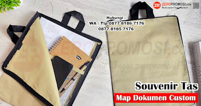 Souvenir Promosi Tas Dokumen Jinjing Zipper Cetak Logo