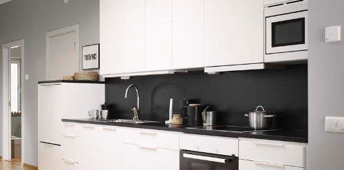 Dekorasi Desain Dapur Minimalis Warna Hitam Putih Terbaru