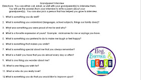 Grandparents Day Mini Writing Unit: Grandparent interview, descriptive writing, grandparent poem.