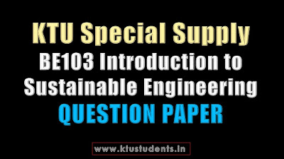 KTU BE103 Introduction to Sustainable Engineering