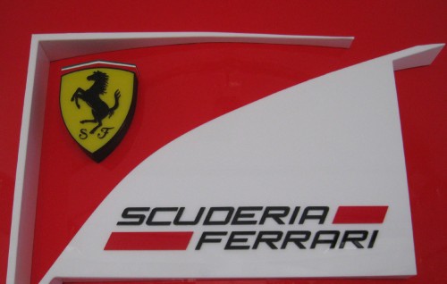 on The name Ferrari has been customized to a new nameSCUDERIA FERRARI