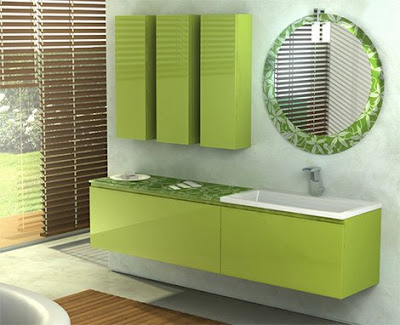 Modern Bamboo Green Bathroom Vanity by Momoy