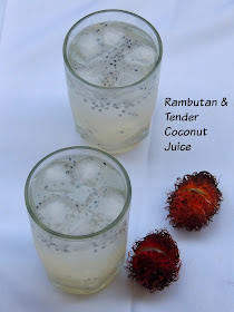 Tender Coconut & Rambutan juice with Basil seeds