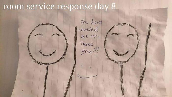 Bored Business Traveler 'Challenges' His Housekeeper In A Funny And Creative Way - Once again the housekeeper left him a friendly note