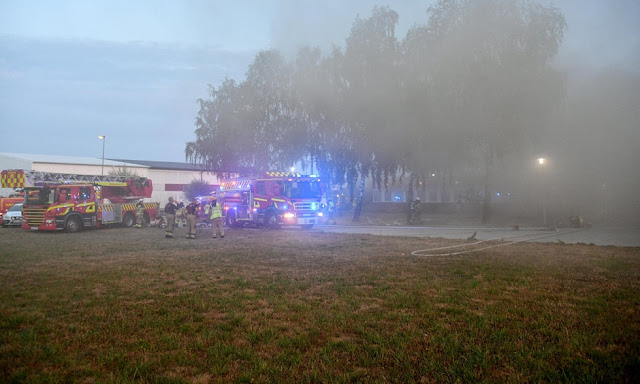 Kraftig brand i Dalby – en person till sjukhus