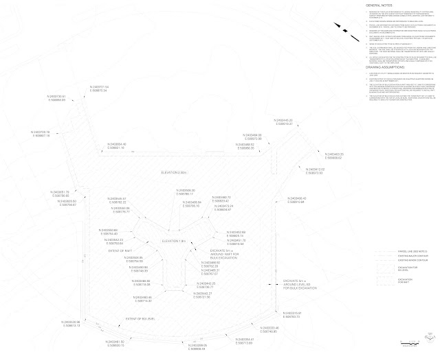 Excavation plan of Kingdom Tower, world's tallest building under construction in Jeddah, Saubi Arabia