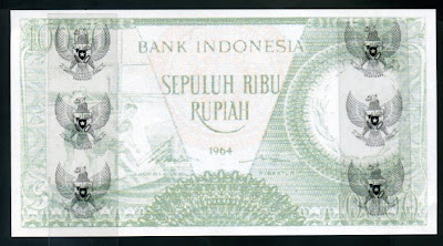  Setelah kita mencar ilmu dengan serius perihal sejarah pemotongan uang macan dan gajah 15. Rp.10.000 garuda 1964